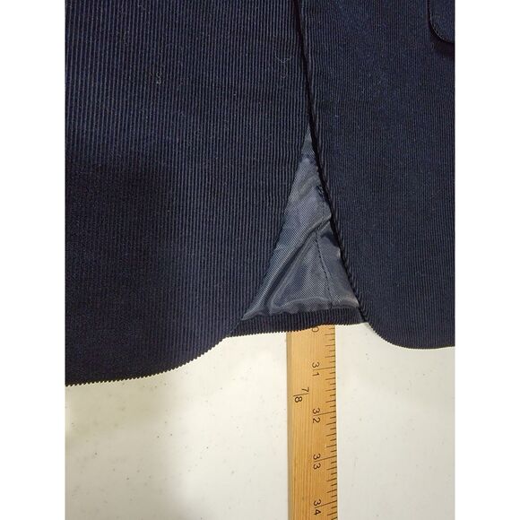 Stafford Signature 2-Button Navy Corduroy Suit Jacket Sport Coat Blazer - 38R - Picture 7 of 10